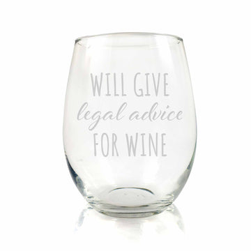 Will Give Legal Advice For Wine Stemless Wine Glass