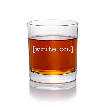 Write On Writer Round Rocks Glass