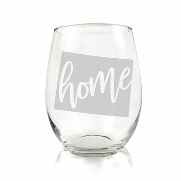 Wyoming State Stemless Wine Glass