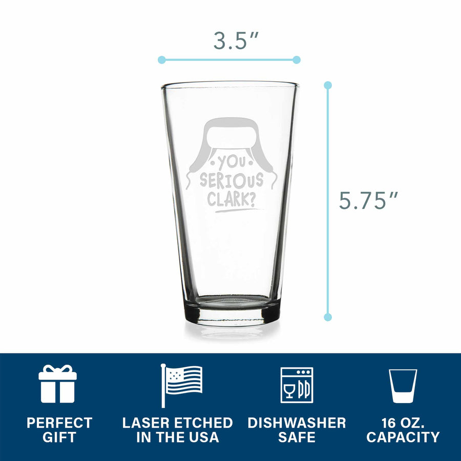 Your Serious Clark Christmas Santa Hat Pint Glass