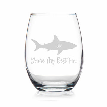 Youre My Best Fin Shark Stemless Wine Glass