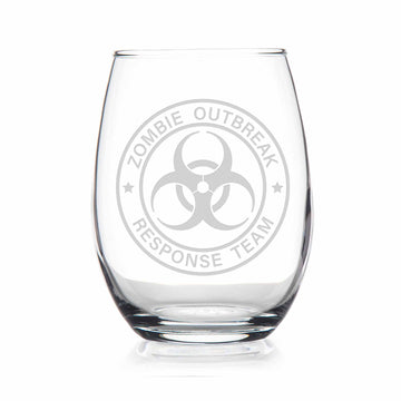 Zombie Apocalypse Outbreak Response Team Stemless Wine Glass